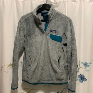 Patagonia gray quarter zap fuzzy jacket medium